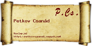 Petkov Csanád névjegykártya